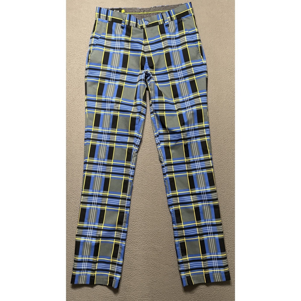 Sligo Loud Golf Pants Mens Sz 28x32 Plaid Academia Performance Preppy Caddyshack